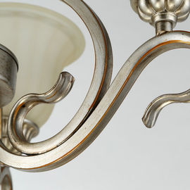Bạc trắng treo Rèn Sắt Đèn trần phong cách Mỹ, 3 Light