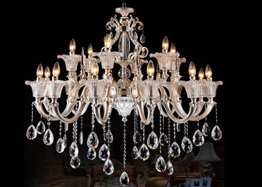 Custom 2 lớp lớn Chandelier hiện đại chiếu sáng 18 ánh sáng với đèn sợi đốt / LED Bulbs