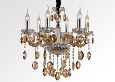 OEM Hotel Crystal Modern Chandelier Lighting / Home Glass Pendant Đèn chùm 6 Ánh sáng