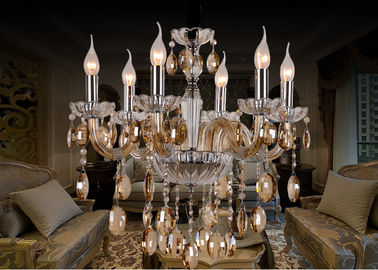 OEM Hotel Crystal Modern Chandelier Lighting / Home Glass Pendant Đèn chùm 6 Ánh sáng