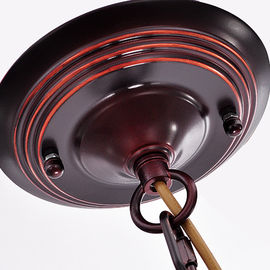 Classic Hotel Pendant Lamp 6-Light Wrought Iron Chandelier Với Bordeaux Side-lau đèn