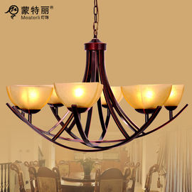 8 Trưởng đại Wrought Iron Chandelier Đen Xỉn Với Bordeaux Side-lau