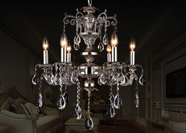 Đen Retro Châu Âu Crystal Chandelier 6 Light, Đèn chùm, treo cổ truyền thống Glass