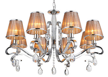 Cà phê vải Shade Luxury Crystal Chandelier 8 Lights cho khách sạn / Villa / Phòng ăn
