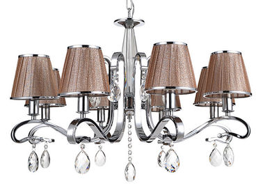 Cà phê vải Shade Luxury Crystal Chandelier 8 Lights cho khách sạn / Villa / Phòng ăn