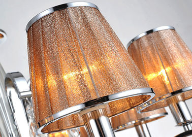 Cà phê vải Shade Luxury Crystal Chandelier 8 Lights cho khách sạn / Villa / Phòng ăn