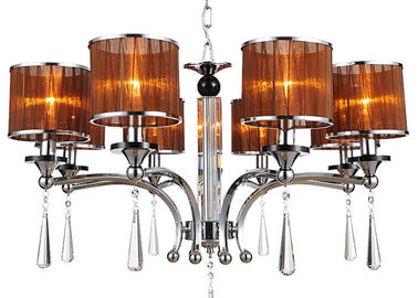 Khách sạn Hall / Foyer trang trí Chrome Chandelier, Modern Rèn Sắt Crystal Chandelier