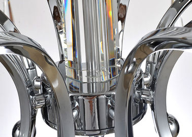 Khách sạn Hall / Foyer trang trí Chrome Chandelier, Modern Rèn Sắt Crystal Chandelier