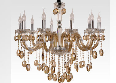 10 Cognac ánh sáng sang trọng Crystal Chandelier, đèn chùm hiện đại Glass Pendant