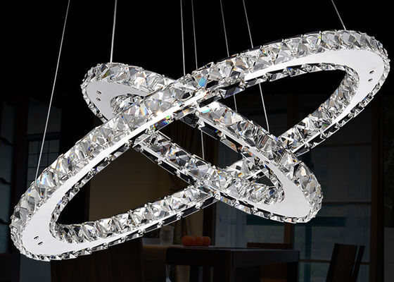 Chrome / Clear Phòng ăn K9 sang trọng Crystal Chandelier với 18W LED Light