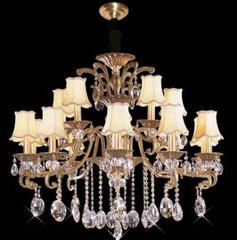 Brass Durable đương đại Crystal Chandelier chiếu sáng với LED công suất cao