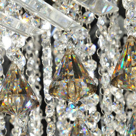 Tuỳ chỉnh Vòng Luxury Crystal Light trần Với Glass Trân Drop cho chủ phòng / Phòng