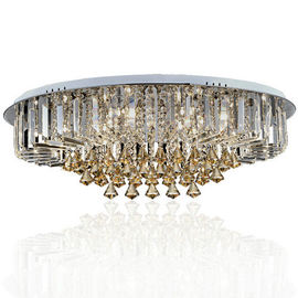 Tuỳ chỉnh Vòng Luxury Crystal Light trần Với Glass Trân Drop cho chủ phòng / Phòng