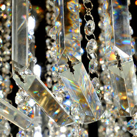 Tuỳ chỉnh Vòng Luxury Crystal Light trần Với Glass Trân Drop cho chủ phòng / Phòng