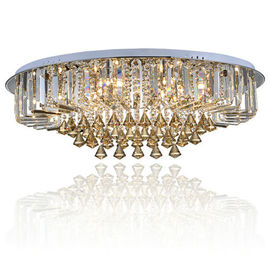 Tuỳ chỉnh Vòng Luxury Crystal Light trần Với Glass Trân Drop cho chủ phòng / Phòng