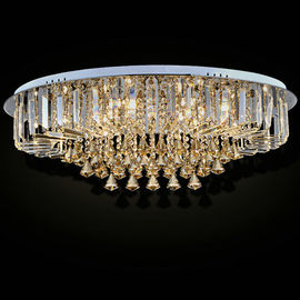 Tuỳ chỉnh Vòng Luxury Crystal Light trần Với Glass Trân Drop cho chủ phòng / Phòng