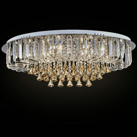 Tuỳ chỉnh Vòng Luxury Crystal Light trần Với Glass Trân Drop cho chủ phòng / Phòng