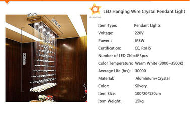 220V / 110V Cool White 18W LED pha lê trần đèn Hoàn Vàng