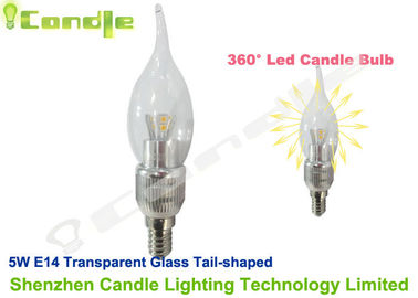Crystal Chandelier Led đèn E14, Transparent Glass 5W Led nến Bulb CE EMC