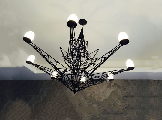 Tháp Eiffel Đèn chùm lớn hiện đại Đèn chùm sạn Ánh sáng 40 W Black Glass Chandelier
