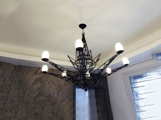 Tháp Eiffel Đèn chùm lớn hiện đại Đèn chùm sạn Ánh sáng 40 W Black Glass Chandelier