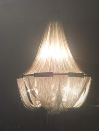 biệt thự sang trọng Đèn chùm hiện đại lớn nội thất Chrome kim loại chuỗi treo chiếu sáng