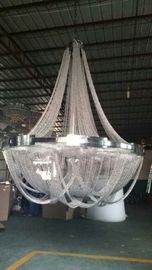 biệt thự sang trọng Đèn chùm hiện đại lớn nội thất Chrome kim loại chuỗi treo chiếu sáng