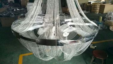 biệt thự sang trọng Đèn chùm hiện đại lớn nội thất Chrome kim loại chuỗi treo chiếu sáng