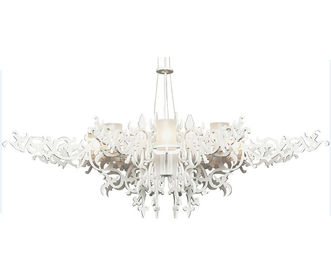 Cao su Gỗ White Mansion Chandelier Đèn chiếu sáng cho Splendor Luxury Villas