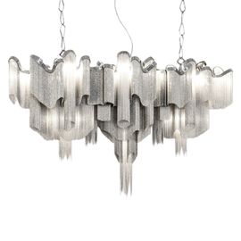 Modern nhôm sạn Đèn chùm Inox Chandelier chiếu sáng