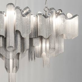 Modern nhôm sạn Đèn chùm Inox Chandelier chiếu sáng