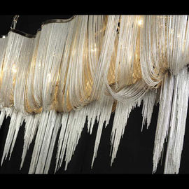 Trang trí nội thất kính Drop Chandelier Wide Đèn chùm Sliver sạn