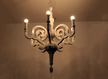 Max 40W White Hotel Đèn chùm Resin / Gỗ Chandelier Đối với Nhà hàng / Khách sạn trang trí