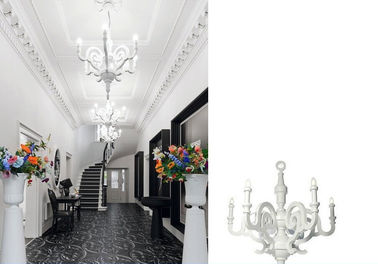 Max 40W White Hotel Đèn chùm Resin / Gỗ Chandelier Đối với Nhà hàng / Khách sạn trang trí