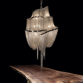 Bạc Contemporary Hotel Đèn chùm Chain Chandelier chiếu sáng