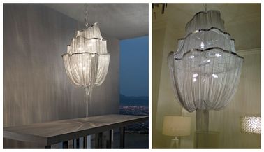 Bạc Contemporary Hotel Đèn chùm Chain Chandelier chiếu sáng
