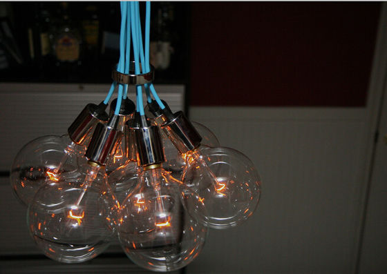 Nhôm Glass Ball Chandelier 19 Thủ trưởng E27 Lights Đối với trang trí phòng