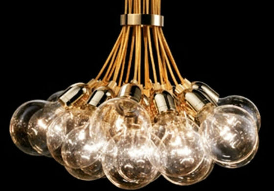 Nhôm Glass Ball Chandelier 19 Thủ trưởng E27 Lights Đối với trang trí phòng