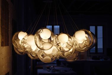 Creative đúp Glass Bìa Đèn treo trần LED G9 đèn Pendant đầy màu sắc