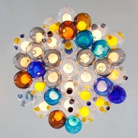 Creative đúp Glass Bìa Đèn treo trần LED G9 đèn Pendant đầy màu sắc