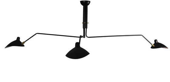 Đèn trần Đen, Fancy sắt Ba Arms cong trần Chandelier Lamp