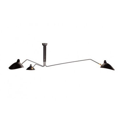 Đèn trần Đen, Fancy sắt Ba Arms cong trần Chandelier Lamp