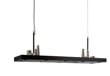 Kim loại Rectangular tấm Đảo Led Lights Chandelier 8 Lights G4 treo trần