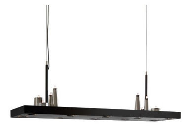 Kim loại Rectangular tấm Đảo Led Lights Chandelier 8 Lights G4 treo trần