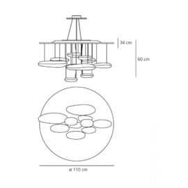Chrome Skydro Led Lights Chandelier hiện đại với vật liệu hợp kim kẽm ABS + Đối chiếu sáng trang trí thương mại