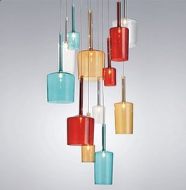 Màu thời trang hiện đại Led Đèn chùm, Glass Bottle Pendant Lamp G9