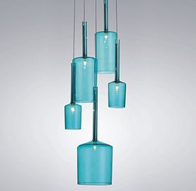 Màu thời trang hiện đại Led Đèn chùm, Glass Bottle Pendant Lamp G9