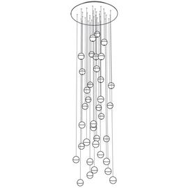 Rõ ràng Crystal Glass bóng Led Chandelier đèn Transparent Bị treo Pendant
