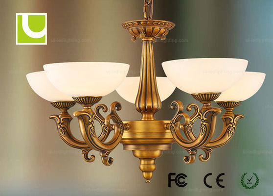 Retro đồng trang trí 5 PCS E27 LED Chandelier Lights Đối với khách sạn / Villa