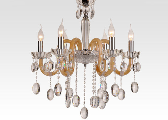 Mỹ hiện đại Amber Art Deco Chandelier ánh sáng Đèn chiếu sáng cho phòng hội nghị, Six nhẹ